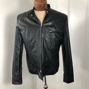 Womens Black Faux Leather Jacket.Size medium. Breast Cancer Fundraiser